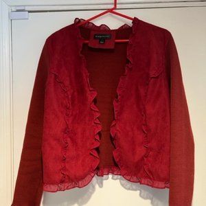 Bagatelle Women's Burgundy Sweater-Jacket (Large)